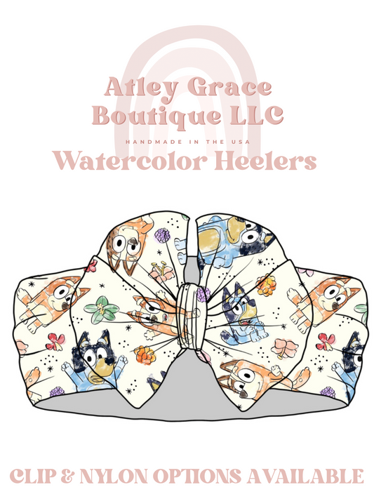 Watercolor Heelers | Magnolia Bow