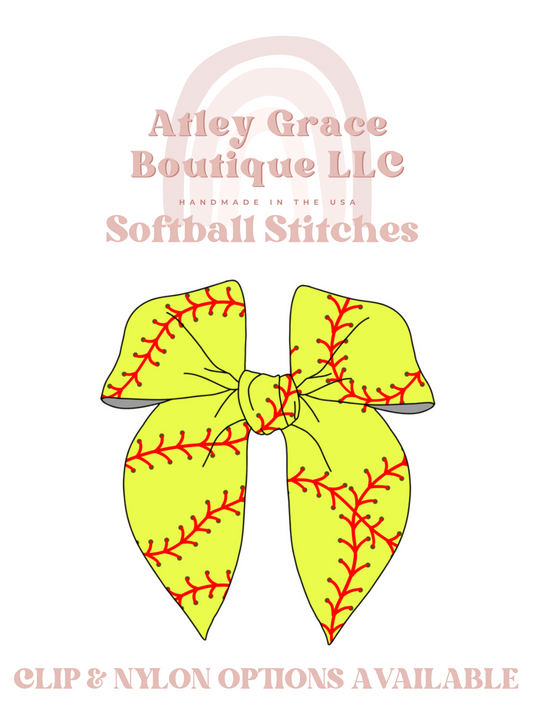 Softball Stitches | Bailey Bow