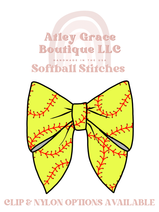 Softball Stitches | Freya Bow