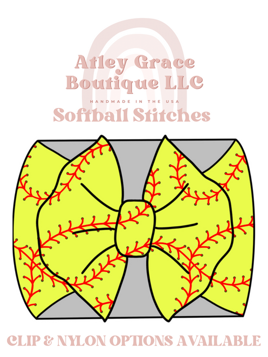 Softball Stitches | Harlow Bow