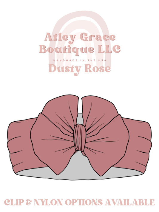 Dusty Rose | Wavy Magnolia Bow