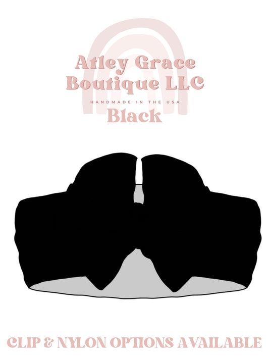 Black | Wavy Magnolia Bow