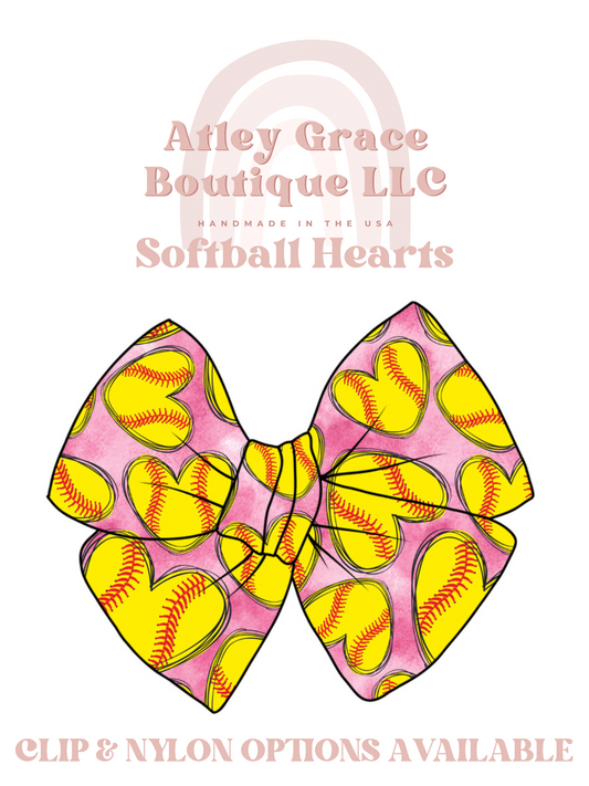 Softball Hearts | Gracelyn Bow