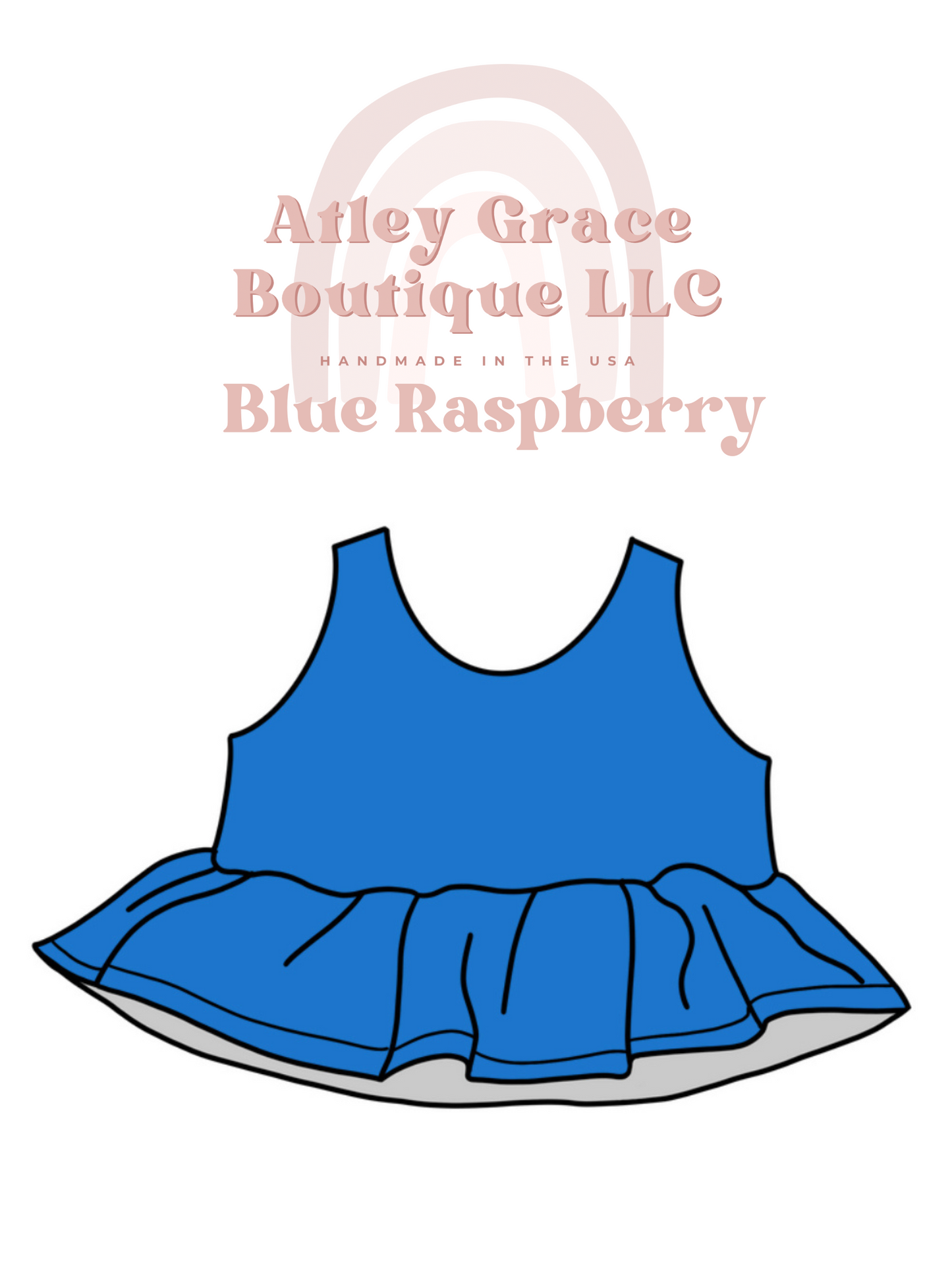 Blue Raspberry | Rib Knit Peplum