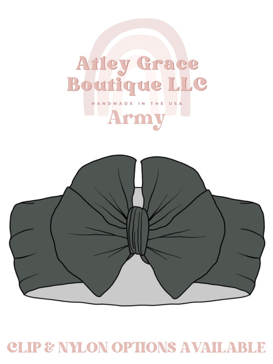 Army | Wavy Magnolia Bow